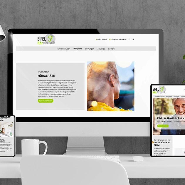 Mockup „JARVIS“-Website Eifel Hörakustik