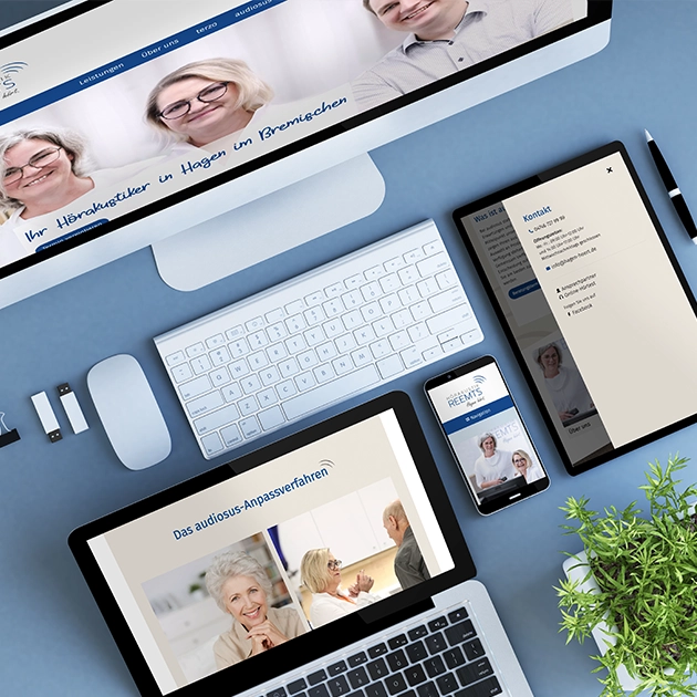 Mockup „JARVIS“-Website Hörakustik Reemts